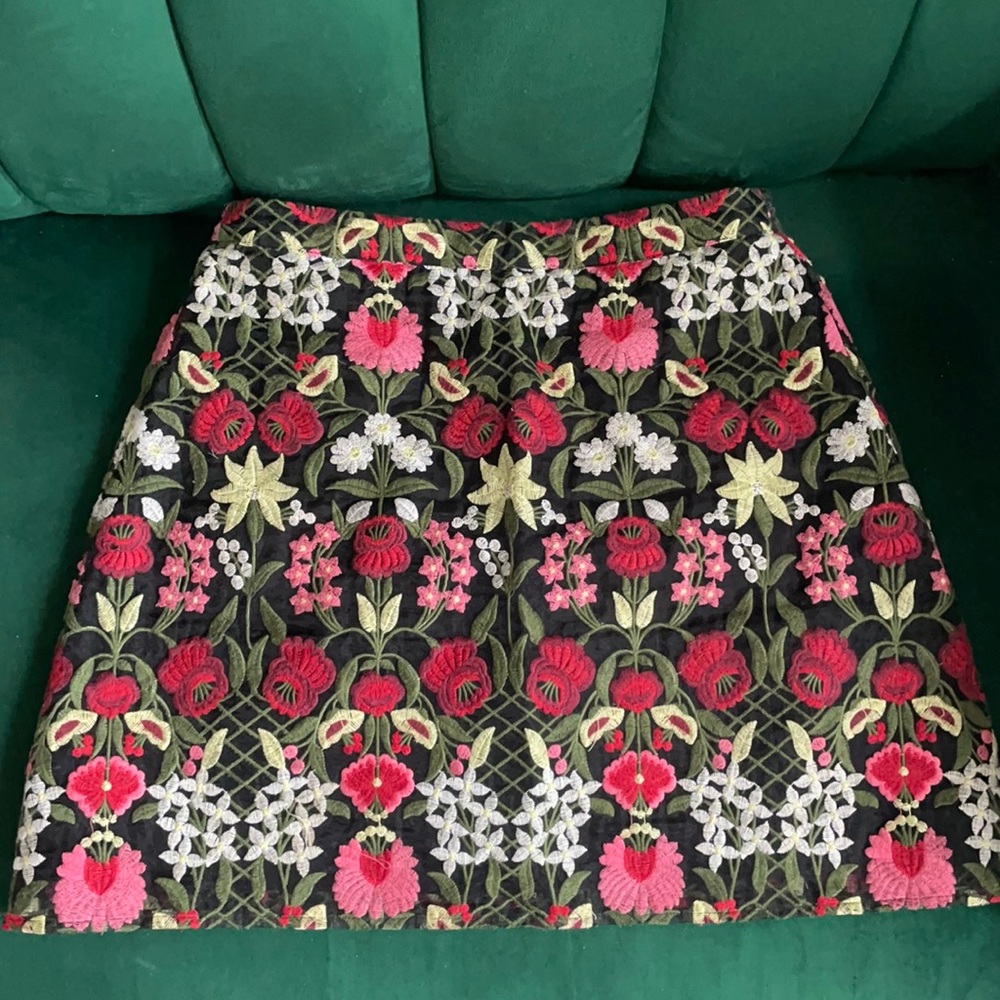 Lucy Paris Embroidered Mini Skirt
